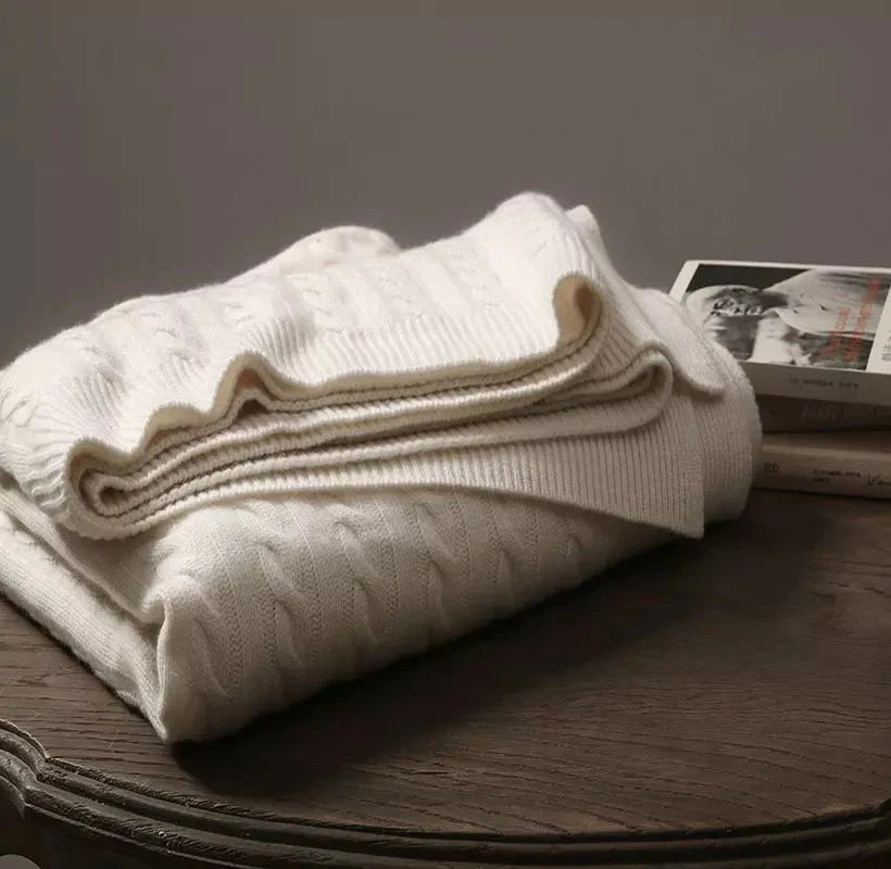 LuxeWarm Cashmere Knit Blanket