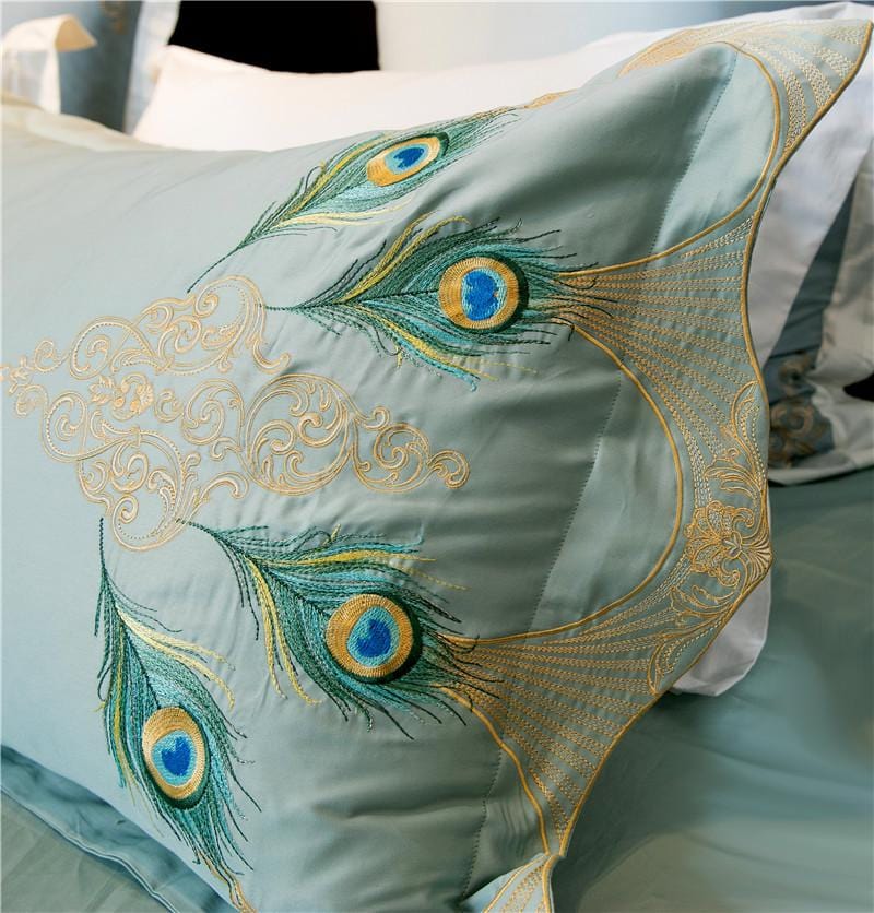 Peacock Rue Teal Duvet Cover Set – Luxurious and Soft | RainElegance