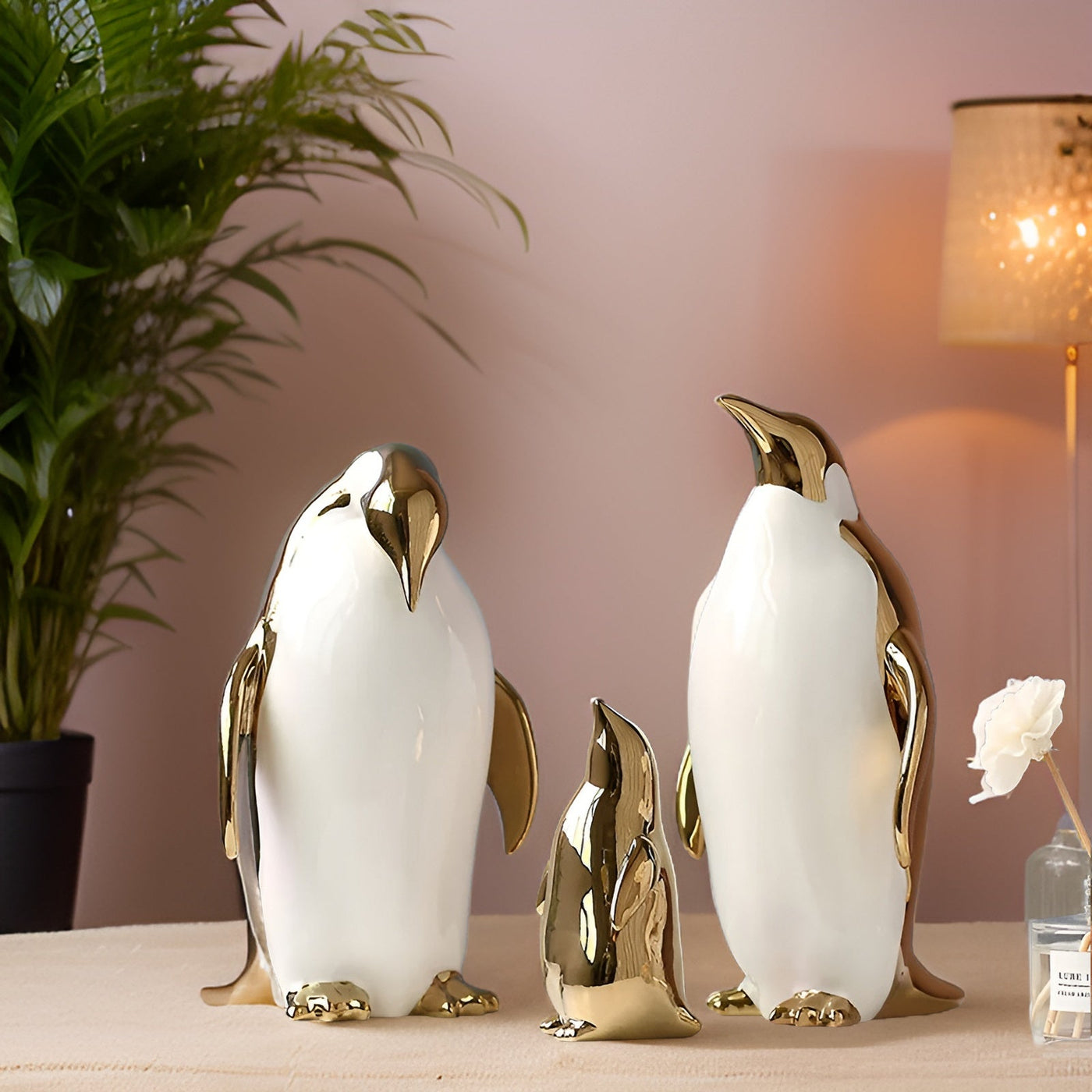 Gold Ceramic Penguin Sculpture | GoldenPengu