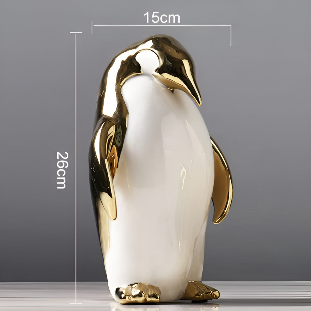 Gold Ceramic Penguin Sculpture | GoldenPengu