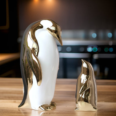 Gold Ceramic Penguin Sculpture | GoldenPengu