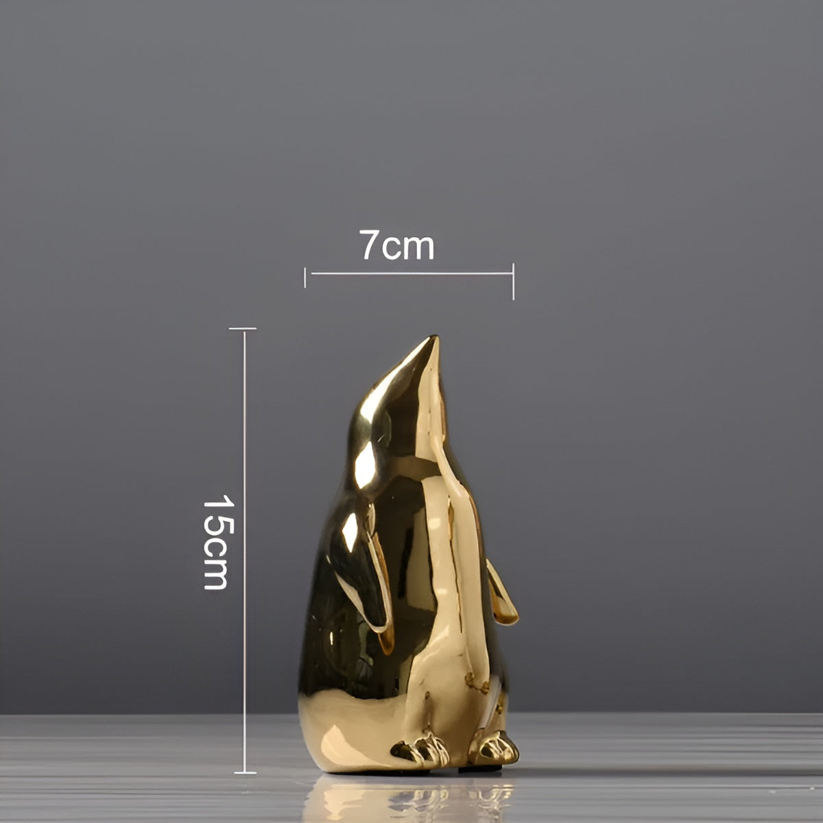 Gold Ceramic Penguin Sculpture | GoldenPengu