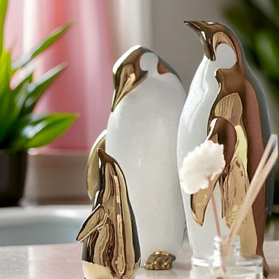 Gold Ceramic Penguin Sculpture | GoldenPengu