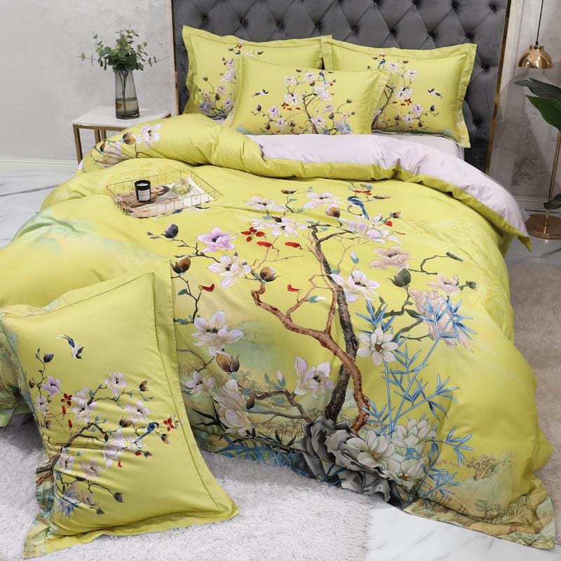 Mandarin Lime Green Duvet Cover Set – Luxurious and Comfortable | RainFresh