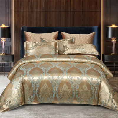 Wostar Satin Rayon Jacquard Duvet Cover 220x240 – Luxury Summer Bedding Set | SatinNest