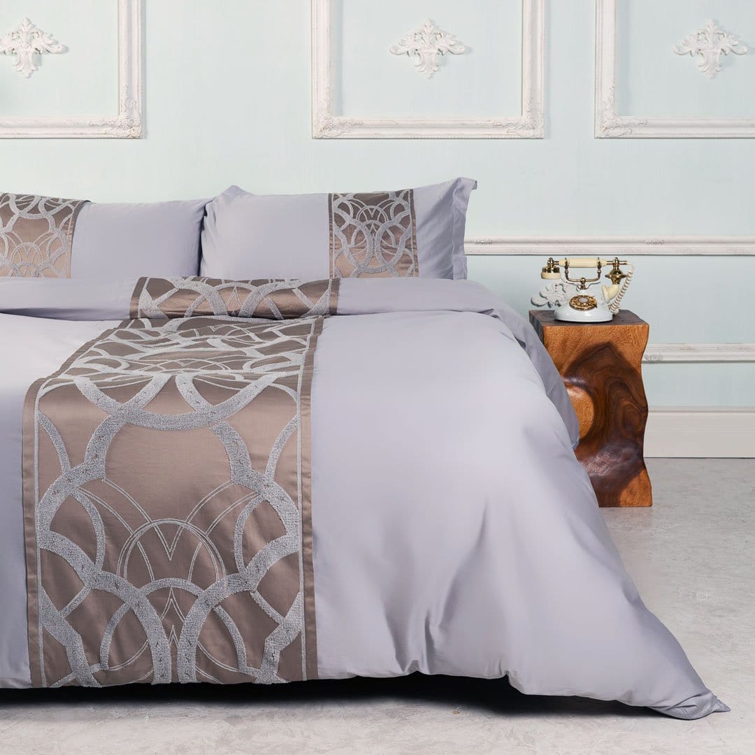 Chain of Luxury Gray Duvet Cover Set - Soft and Elegant | SateenLuxury