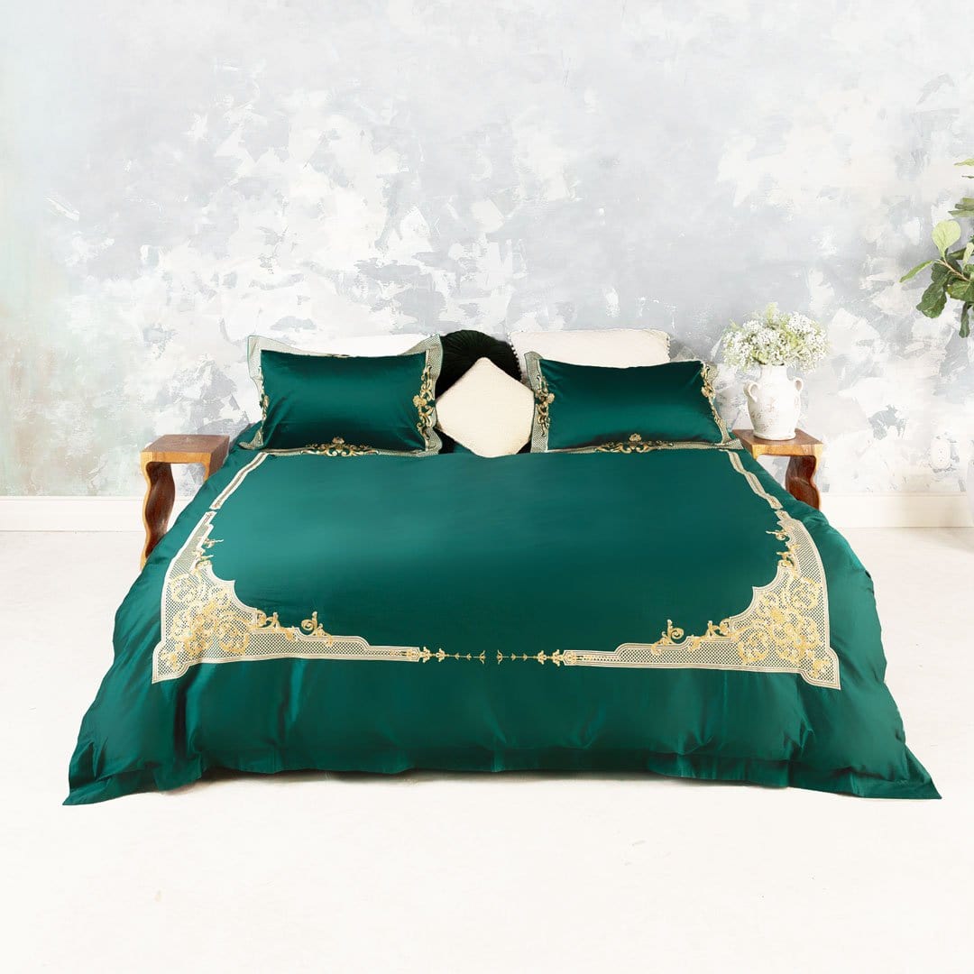 Vienna Green Duvet Cover Set - Luxurious and Sophisticated | RainElegance