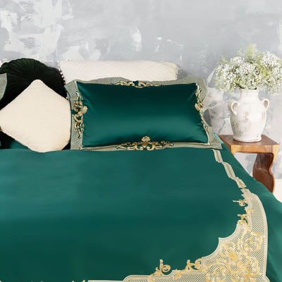 Vienna Green Duvet Cover Set - Luxurious and Sophisticated | RainElegance