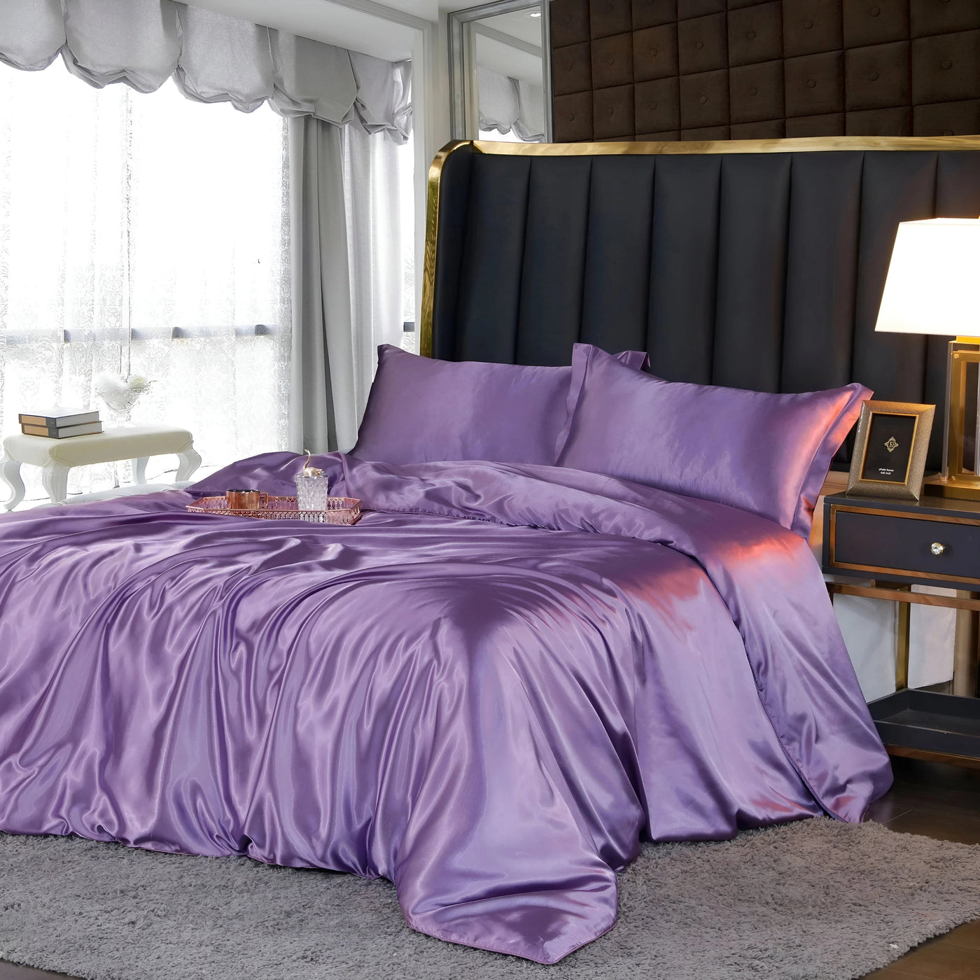 Luxurious Black Leather Bed | AurumBed