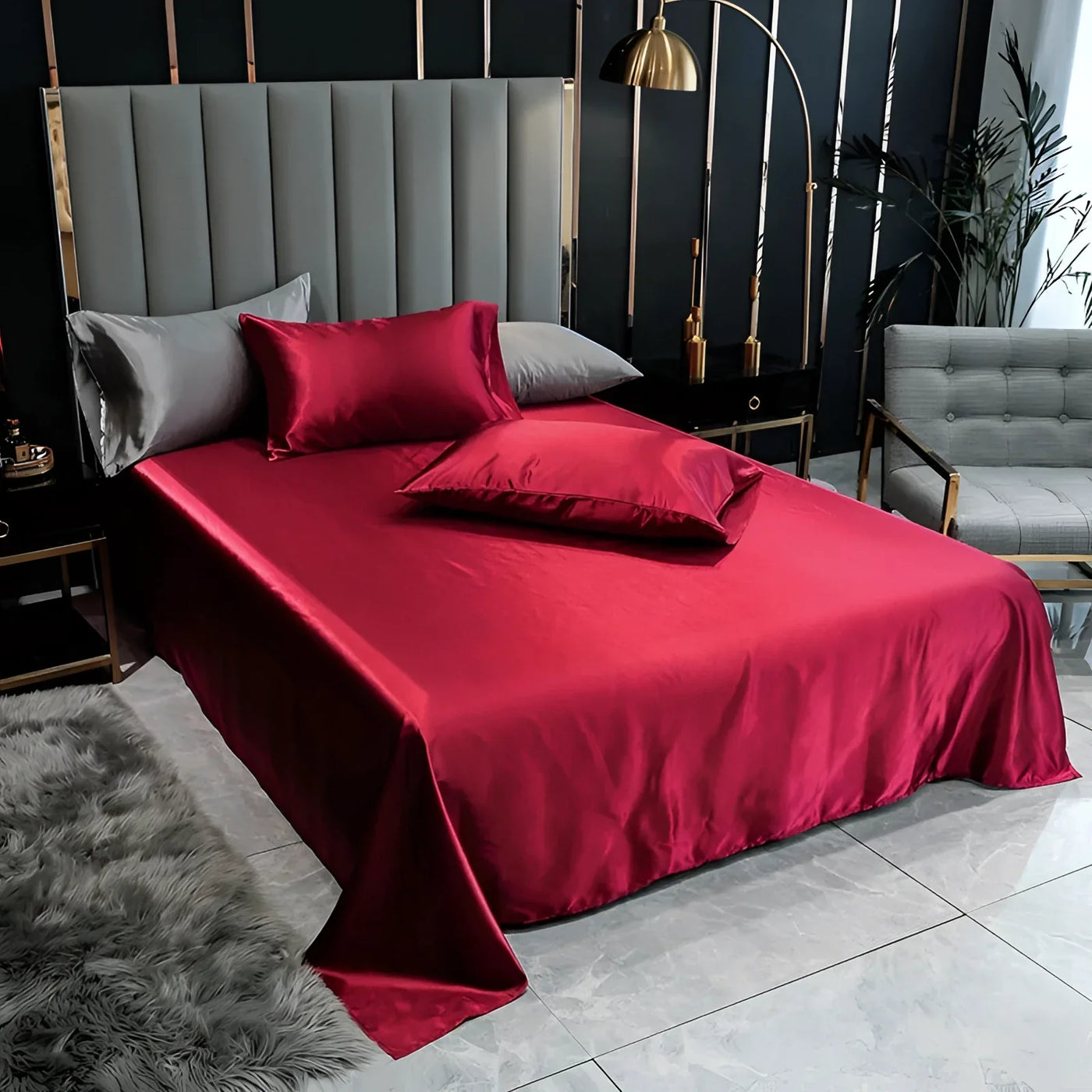 Luxurious Black Silk Bedding | SatinElegance