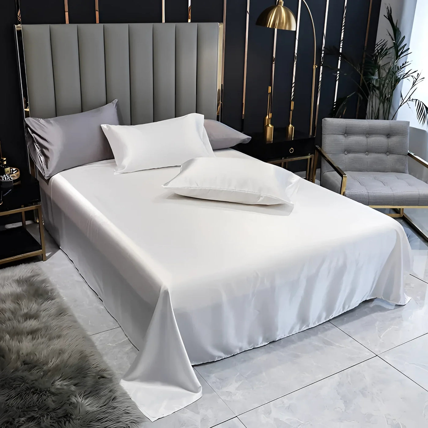 Luxurious Black Silk Bedding | SatinElegance