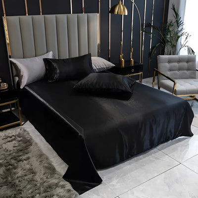 Luxurious Black Silk Bedding | SatinElegance