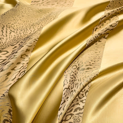 Luxurious Gold Bedding Set | SatinStripe Luxe