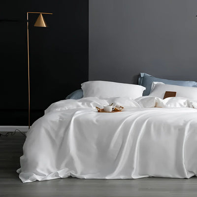 Luxurious Navy Satin Bedding Set | MidnightLuxe