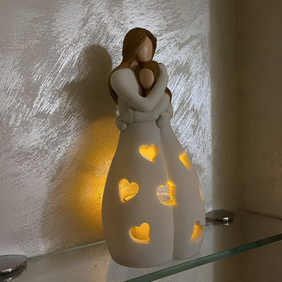 Heartwarming Mother & Daughter Statue Lamp | HeartGlow