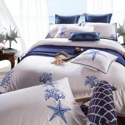 OceanBreeze Blue Coral Bedding Set