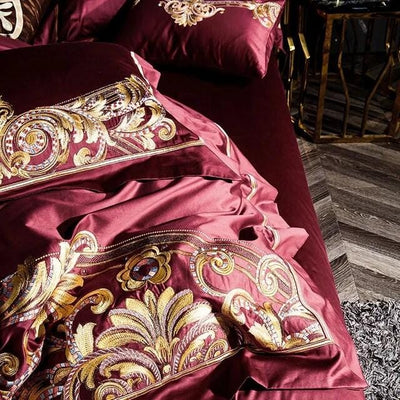 GoldenFier duvet cover in red and gold