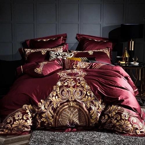 GoldenFier duvet cover in red and gold