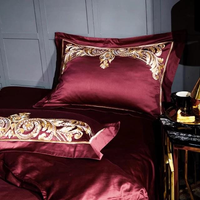 GoldenFier duvet cover in red and gold