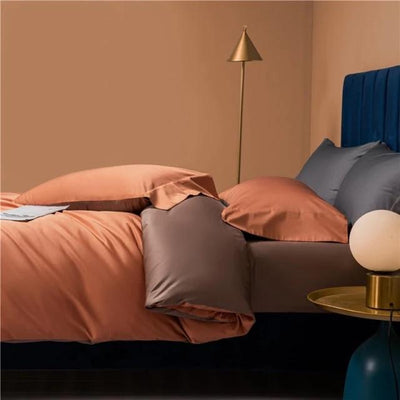 SunDream Prairie Orange Reversible Duvet Cover Set