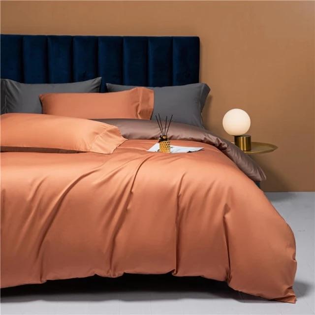 SunDream Prairie Orange Reversible Duvet Cover Set