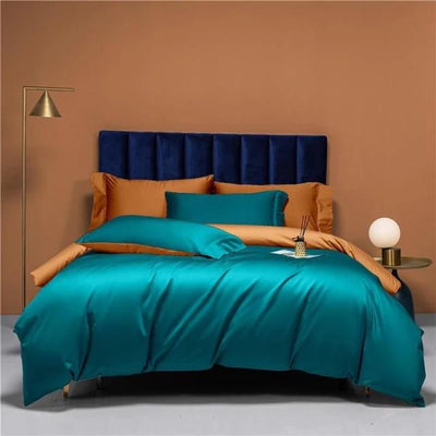 SunDream Prairie Orange Reversible Duvet Cover Set