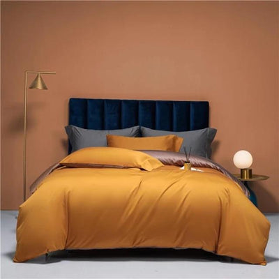 SunDream Prairie Orange Reversible Duvet Cover Set