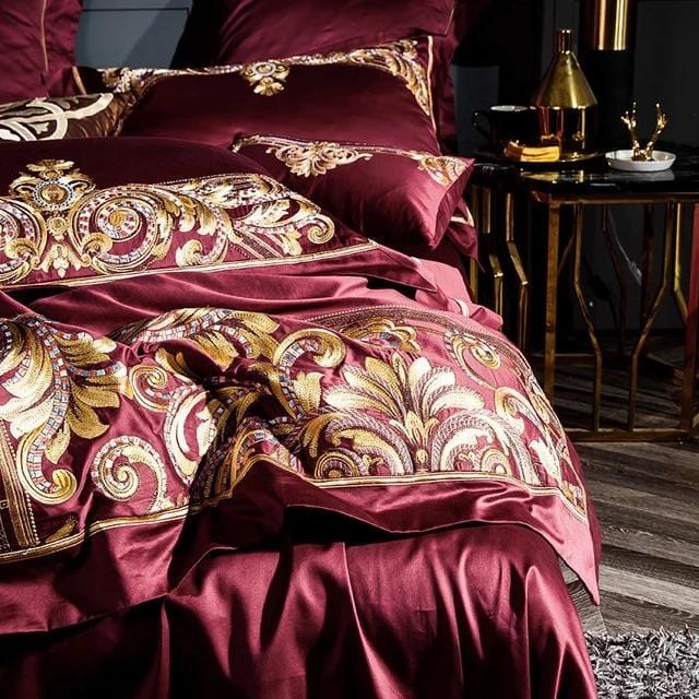 GoldenFier duvet cover in red and gold