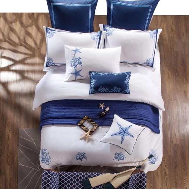 OceanBreeze Blue Coral Bedding Set